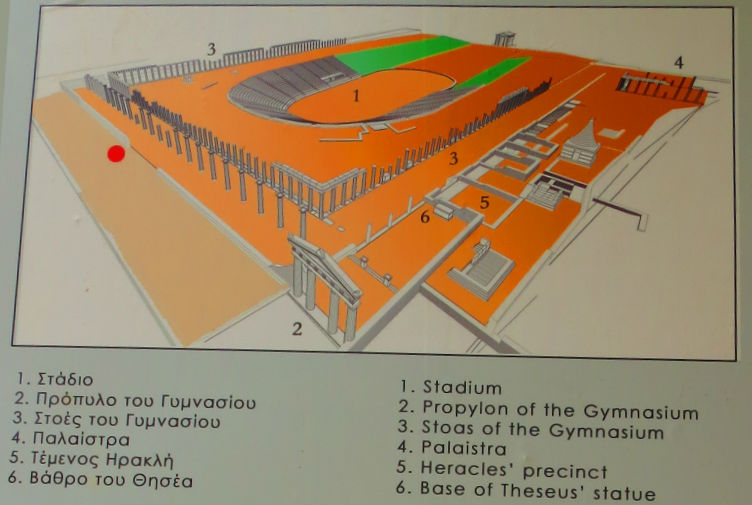 Greece Peloponnese Ancient Messene stadion map