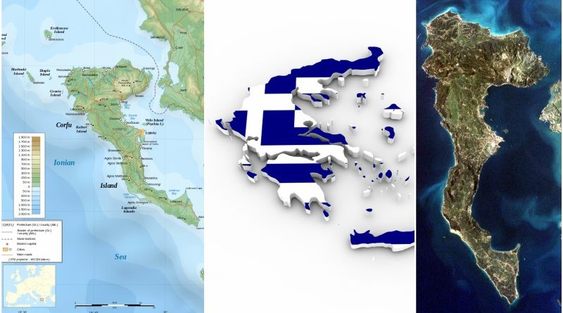 mapa sveta preko satelita Krf mapa ostrva, plaža i puteva | Svet Putovanja mapa sveta preko satelita