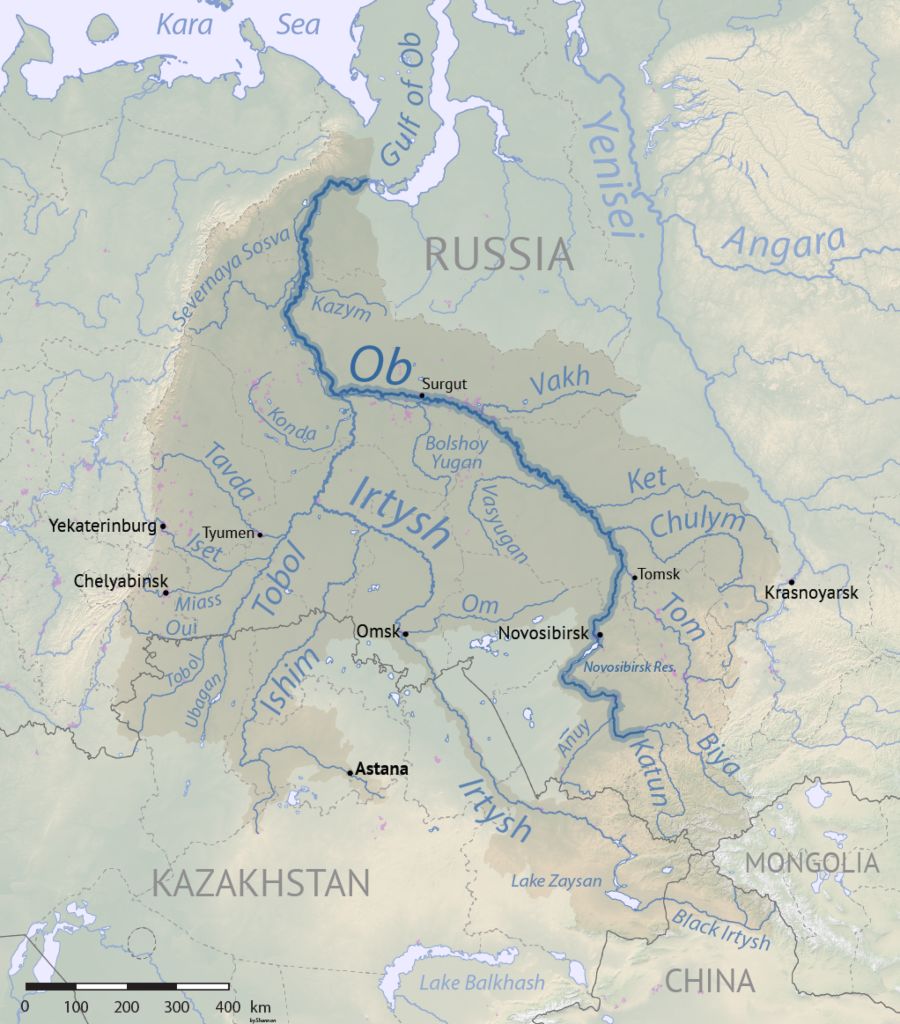Reka Ob mapa