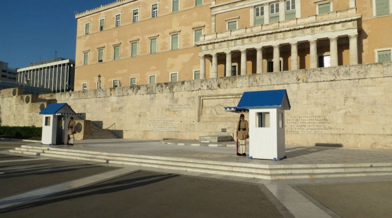 Athens parliament building and monument of Unknown soldier