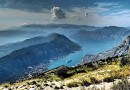Montenegro view of bay of Kotor from mount Lovcen