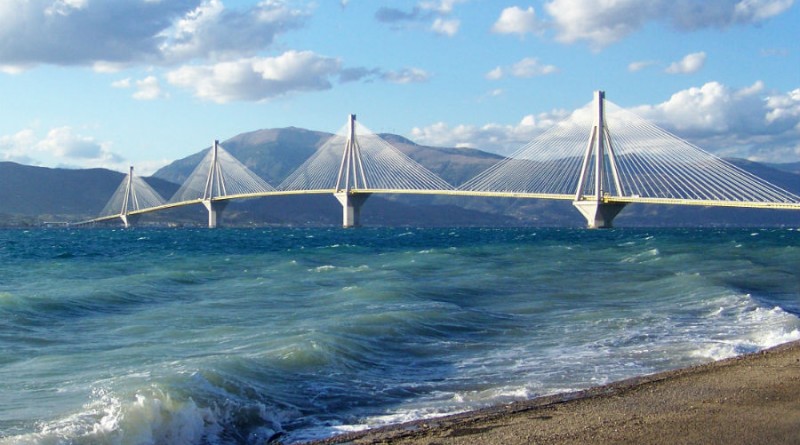 Greece Peloponnese Patra bridge