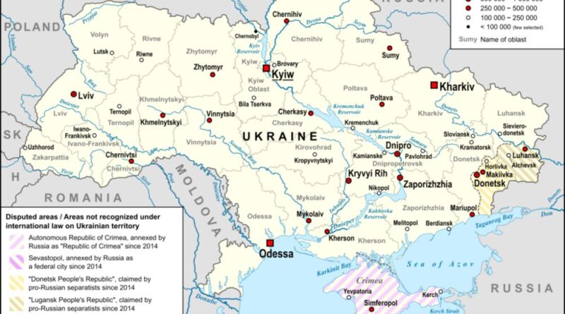 Mapa ukrajine sa gradovima